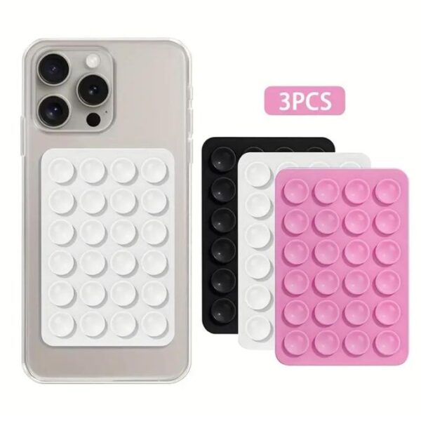 3 Pc Support de Coque de Téléphone à Ventouse en Silicone, pour iPhone et Android