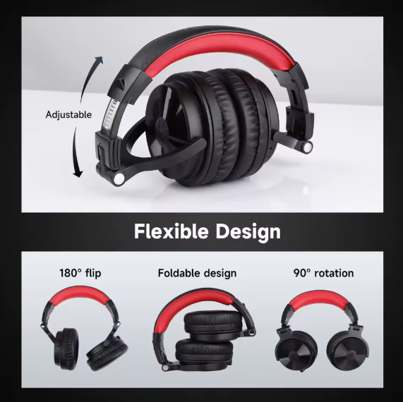 Oneodio Pro C سماعة لاسلكية تعمل بالبلوتوث 5.2 سماعات فوق الأذن مع ميكروفون صوت عالي الدقة سماعة رأس سلكية ولاسلكية وقت تشغيل 110 ساعة AAC - الصورة 5