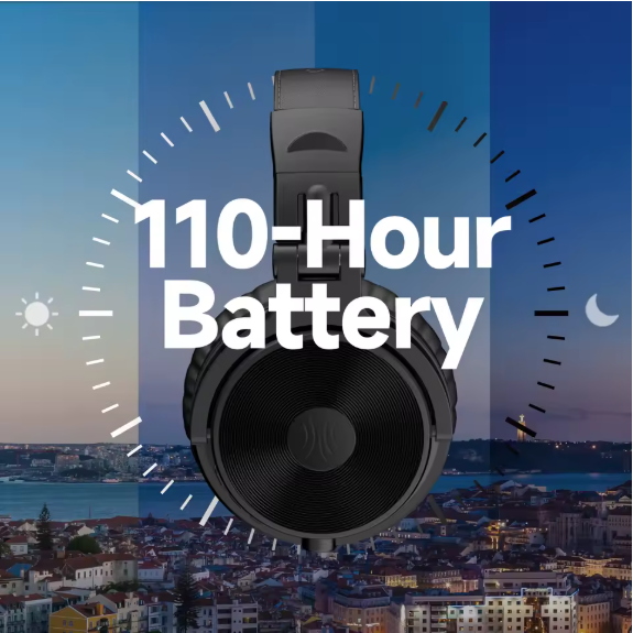 Oneodio Pro C سماعة لاسلكية تعمل بالبلوتوث 5.2 سماعات فوق الأذن مع ميكروفون صوت عالي الدقة سماعة رأس سلكية ولاسلكية وقت تشغيل 110 ساعة AAC - الصورة 3