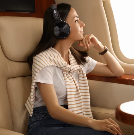 Oneodio Pro C سماعة لاسلكية تعمل بالبلوتوث 5.2 سماعات فوق الأذن مع ميكروفون صوت عالي الدقة سماعة رأس سلكية ولاسلكية وقت تشغيل 110 ساعة AAC - الصورة 4